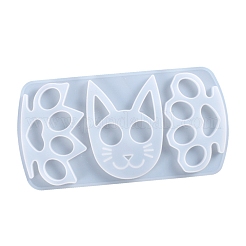 Selbstverteidigungsschlüsselbund Silikonformen in Katzen- und Pfotenform&nbsp;DIY-P006-30