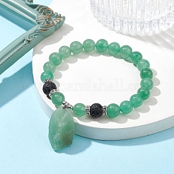 Bracciali naturali Aventurine verde in rilievo di stirata&nbsp;BJEW-JB10070-02