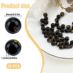 50 Stück natürliche schwarze Onyxperlen (gefärbt und erhitzt)&nbsp;G-DR0001-02