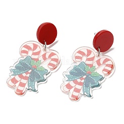 Weihnachts-Ohrstecker aus Acryl mit Stift aus 304er Edelstahl für Damen&nbsp;EJEW-D060-01A