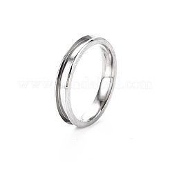 Configuración de anillo de dedo ranurado de acero inoxidable 304&nbsp;STAS-WH0039-01B-P