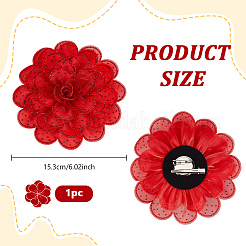 Blumenbroschen aus Polyester&nbsp;JEWB-WH0020-130B