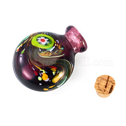 Colgantes de botella de perfume hechos a mano de lampwork&nbsp;LAMP-TADJ0001-05B