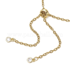 Fabrication de colliers coulissants en macramé avec chaîne en acier inoxydable 304&nbsp;NJEW-JN05069-03
