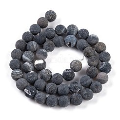 Natürliche schwarze Druzy-Achatperlenstränge&nbsp;G-NH0024-A01-01