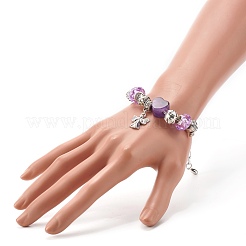 Cuore angelo fiori di trifoglio braccialetto europeo per ragazze adolescenti&nbsp;BJEW-JB06849-05