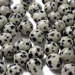 100 Stk. 8mm natürliche dalmatinische Jaspis runde Perle&nbsp;DIY-LS0002-37