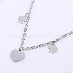 Bracciale minimalista con ciondolo a forma di cuore e mano per eleganti gioielli di moda da donna&nbsp;UF7886