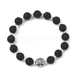 Pulseras elásticas de roca volcánica natural&nbsp;BJEW-JB13819
