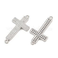 Breloques de connecteur en laiton micro pavé de zircone cubique transparente&nbsp;CU-CBADC6C-07P