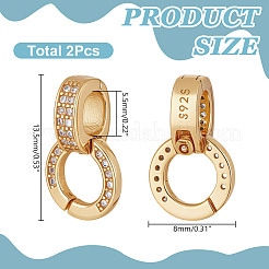 2 Stück 925 Sterling Silber Micro Pave klare Zirkonia Enhancer Shortener Bails&nbsp;STER-AR0001-22G