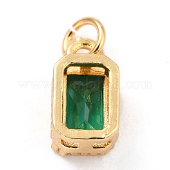 Ciondoli in vero ottone placcato oro 18k con zirconi cubici intarsiati&nbsp;ZIRC-L100-075G-02