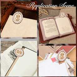 Clips ovales en alliage émail et perles de plastique&nbsp;AJEW-WH20130-221B-01
