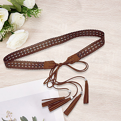 Cinturones bohemios de cadena con borlas de cuero sintético&nbsp;AJEW-WH20033-096AS-A
