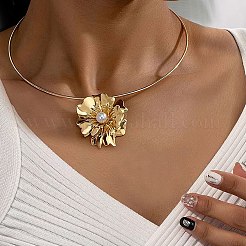 Collane con ciondolo in lega di fiori e set di orecchini a bottone per donna&nbsp;FS-WGB8FA5-01