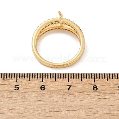 Fingerringe aus Messing mit Mikropavé-Kubikzirkonia für Damen&nbsp;RJEW-F182-02G