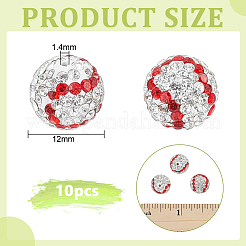 10 perlina di strass in argilla polimerica fatta a mano&nbsp;CLAY-OC0001-13