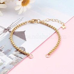 Set di bracciali a catena scatolata in acciaio inossidabile 304 con placcatura sotto vuoto in PVD&nbsp;AJEW-JB00941