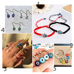 Kits de fabrication de bracelets extensibles colorés contre le mauvais œil&nbsp;DIY-PH0002-03