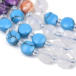 Rangs de perles en jade blanc naturel teint&nbsp;G-Z135-B03