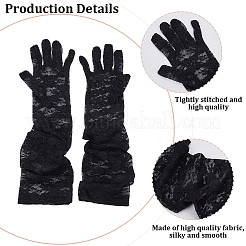 Lange Spitzenhandschuhe aus Polyester&nbsp;AJEW-WH20011-95B