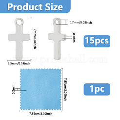 15 Stück: 925 Sterlingsilber-Kreuz-Kettenverlängerungstropfen&nbsp;STER-DC0001-56