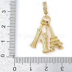Rack-Plattierung aus Messing mit Mikropavé-Zirkonia-europäischen Anhängern&nbsp;KK-P287-21G