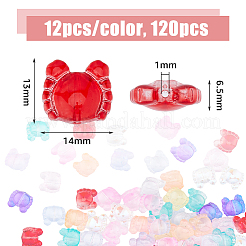 120 Stück 10 Farben transparent gespritzte Glasperlen&nbsp;GLAA-DC0001-33