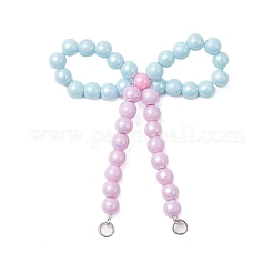 3 pièce de perles acryliques opaques de 3 styles différents avec perles à écraser en laiton et pendentifs à anneaux ouverts en fer&nbsp;PALLOY-JF03487