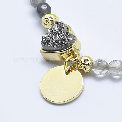 Braccialetti di perline intrecciati naturali al quarzo opaco&nbsp;BJEW-I258-G05
