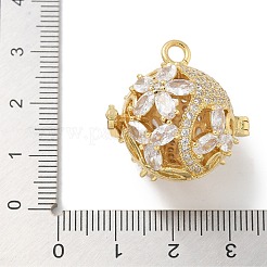 Käfiganhänger aus klarem Zirkonia-Perlenmessing mit Gestellbeschichtung&nbsp;KK-L224-006G