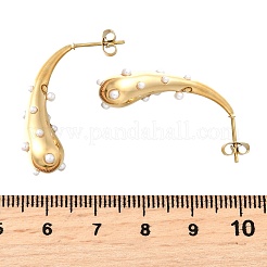Orecchini a bottone in acciaio inossidabile 304 a goccia&nbsp;EJEW-D315-07G