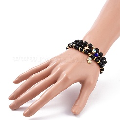 Ensemble de bracelets extensibles en perles de pierres précieuses mélangées naturelles 6pcs 6 styles&nbsp;BJEW-JB09117
