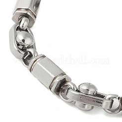 Bracciali a maglie a colonna sfaccettate in acciaio inossidabile 304 anti-ossidazione per uomo&nbsp;BJEW-B093-01P