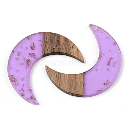 Pendentifs en résine transparente et bois de noyer&nbsp;RESI-S389-056A-B01