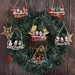 Panneau de porte en bois décoratif de noël de style 8pcs 8&nbsp;sgFIND-SZ0005-74