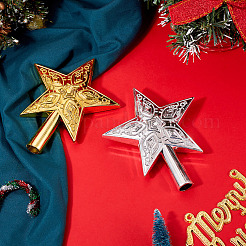 2 Stück 2 Farben Kunststoff Weihnachtsbaumspitze Stern Ornament&nbsp;AJEW-TA0003-49