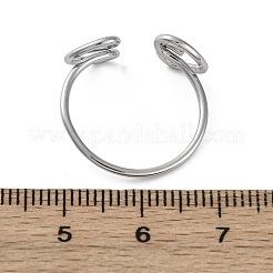 Offene Manschettenringe aus 304 Edelstahl mit Herzmotiv für Damen&nbsp;RJEW-F174-07P