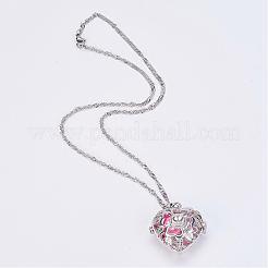 Ottone delle collane del pendente della scatola di preghiera&nbsp;NJEW-JN01862
