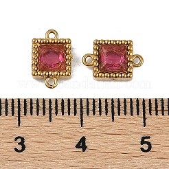 Placcatura ionica (ip) 304 acciaio inossidabile zirconia cubica maglie quadrate connettori charms&nbsp;X-STAS-K256-24G