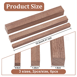 6 Stück 3 Stile Holzstäbchen&nbsp;WOOD-OC0003-85
