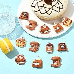 24 pendentif en résine opaque à 6 styles sur le thème du café&nbsp;RESI-YW0006-18