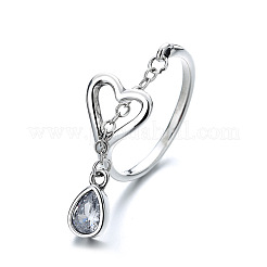 Tropfen- und ausgehöhltes Herz 925 Sterlingsilber mit klaren Zirkonia&nbsp;FS-WG374A3-01