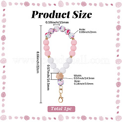 1 pendentif décoratif en silicone et bois&nbsp;HJEW-BM0001-61E