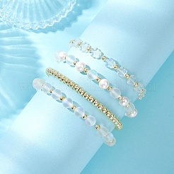 4 set di braccialetti elastici in 4 stili con perle di conchiglia&nbsp;BJEW-JB11820
