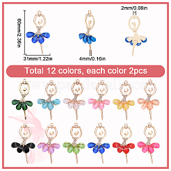 24 gros pendentif en résine de 12 couleurs&nbsp;FIND-SC0011-64