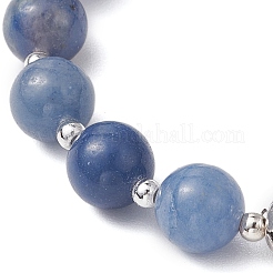 Bracelets à perles naturelles d'aventurine bleue&nbsp;BJEW-TA00564-02