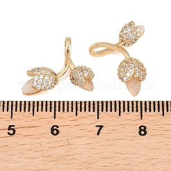 Laiton micro-pavé de zircon cubique transparent avec breloques en résine&nbsp;KK-G552-04G