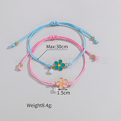 2 Stück Armband mit Emaille-Blumengliedern aus einer Legierung&nbsp;FS-WGF7730-01