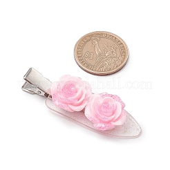 3 fermaglio per capelli in coccodrillo di plastica e lega di fiori di 3 colori&nbsp;PHAR-JH00132